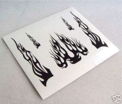 Black Tribal flames adhesive for bodies