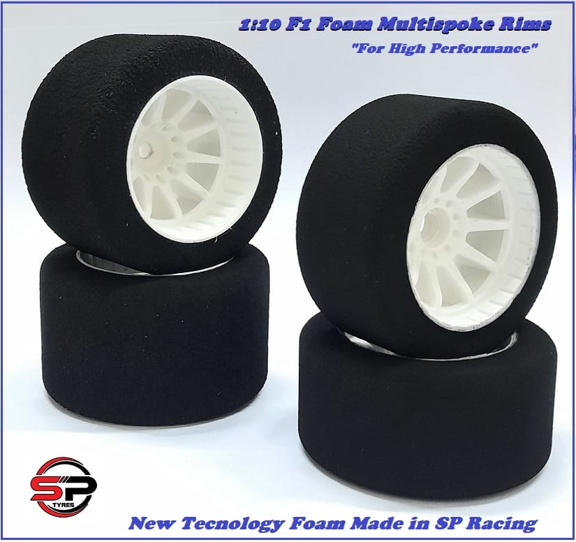1/10 F1 Formulino tires White rims Front Soft