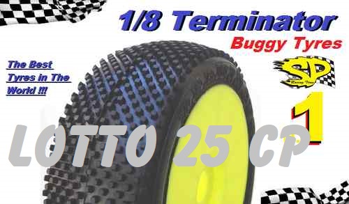 Lot 25 pairs 1/8 Tires for Buggy TERMINATOR "XSS" OLD PROD.2021