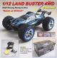 Radiocontrolled 1/12 4WD electric Land Buster Monster Truck